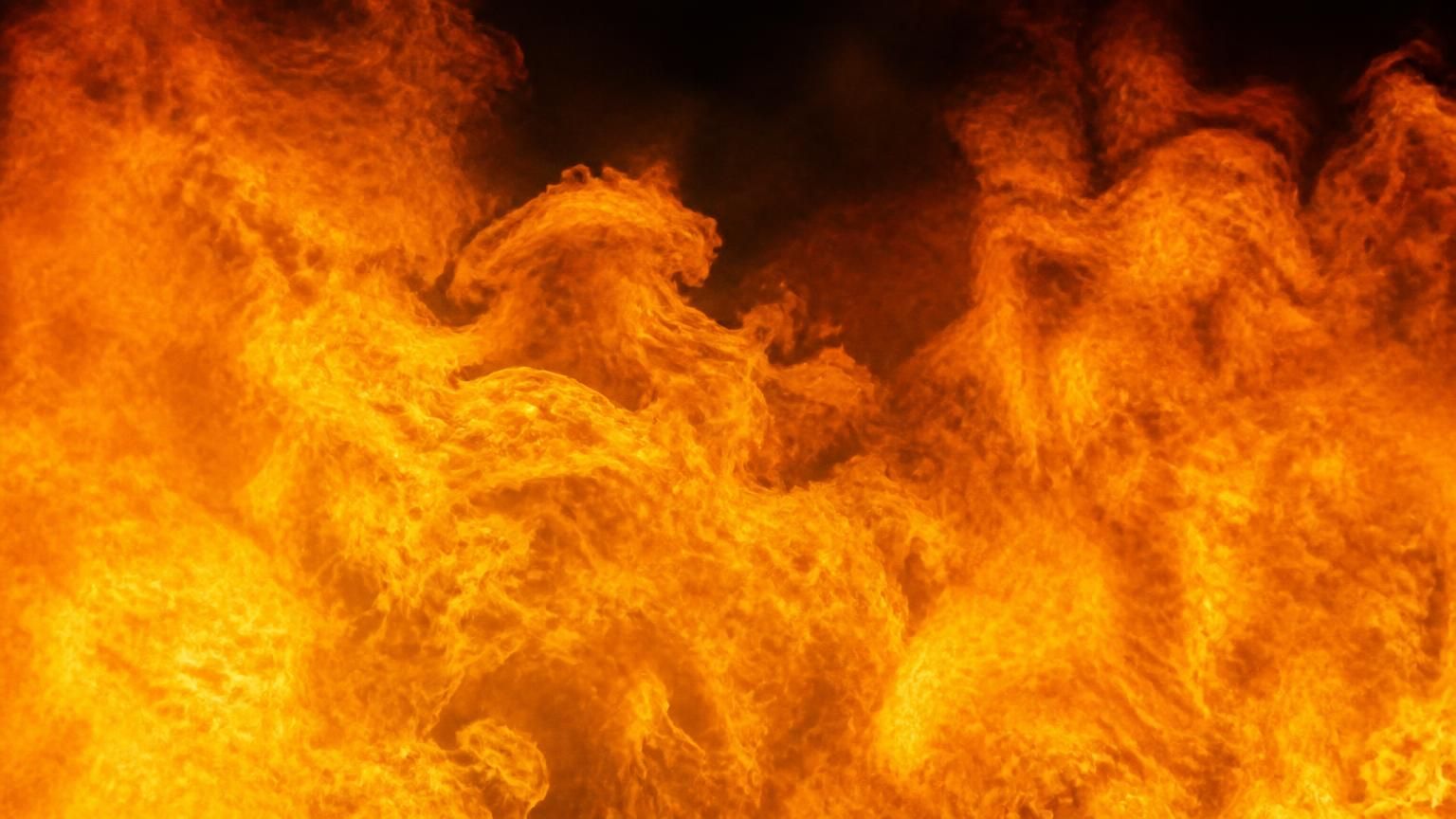 Wall of orange flames
