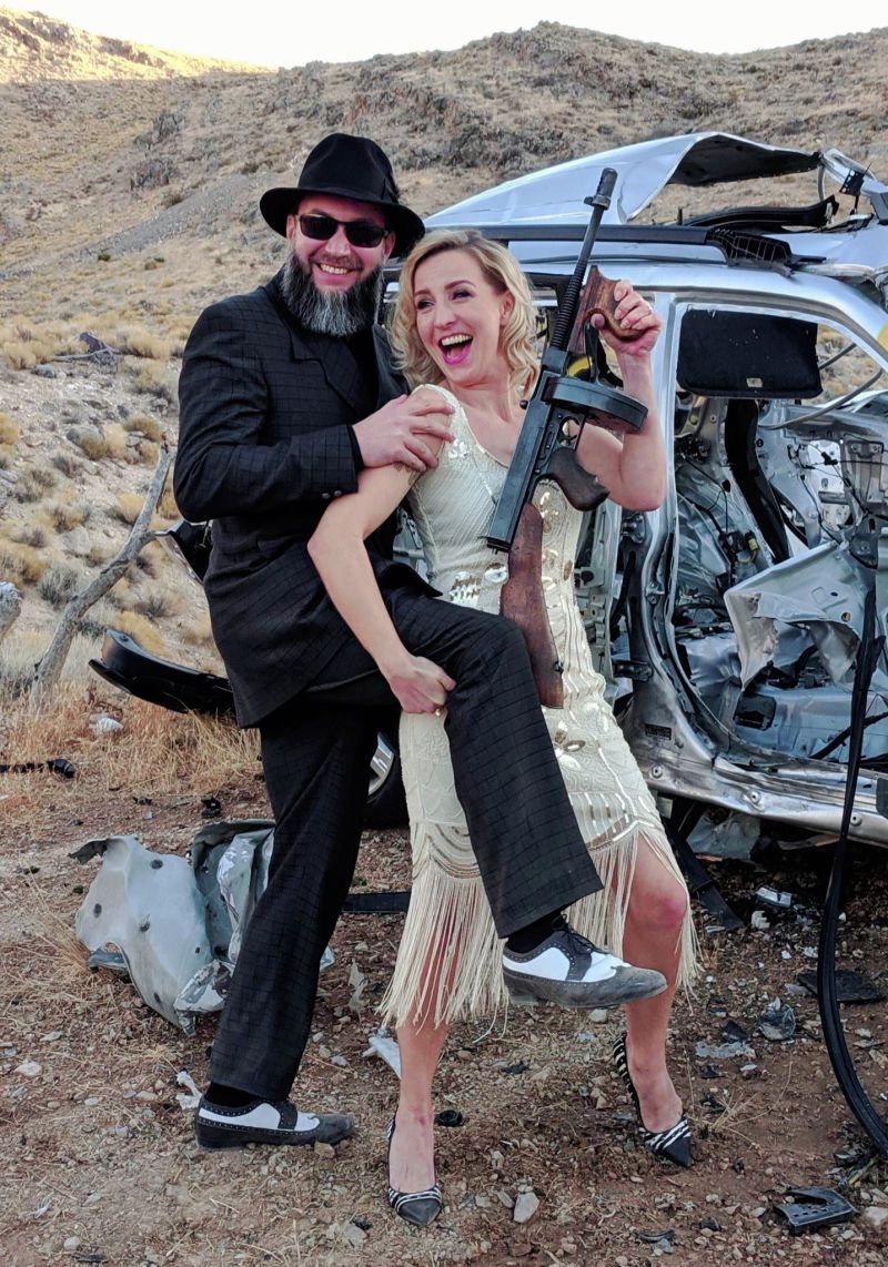 Extreme wedding ceremony at Adrenaline Mountain Las Vegas desert venue 1