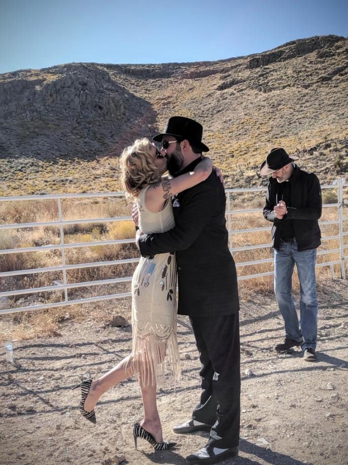 Extreme wedding ceremony at Adrenaline Mountain Las Vegas desert venue 2